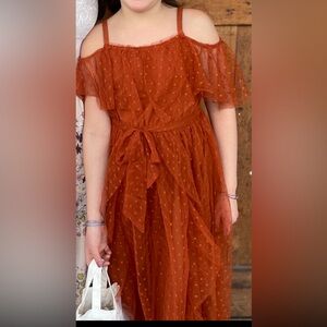 Joyfolie Rust thule dress girls size 12